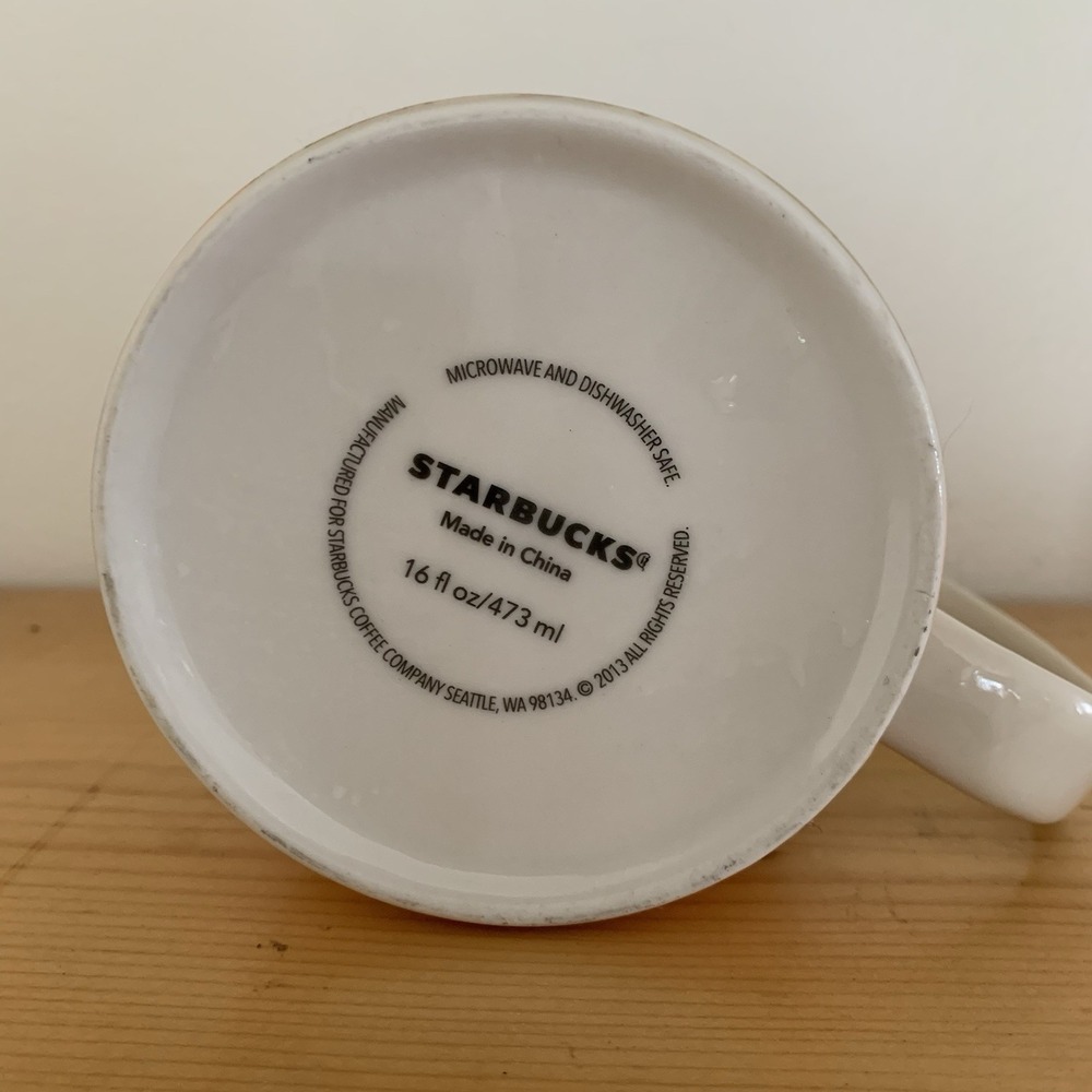 Starbucks Hong Kong Global Icon Series Coffee Mug 16oz Orange Interior - Picture 6 of 6